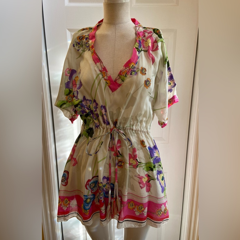 Johnny Was Flowered Silk Tunic